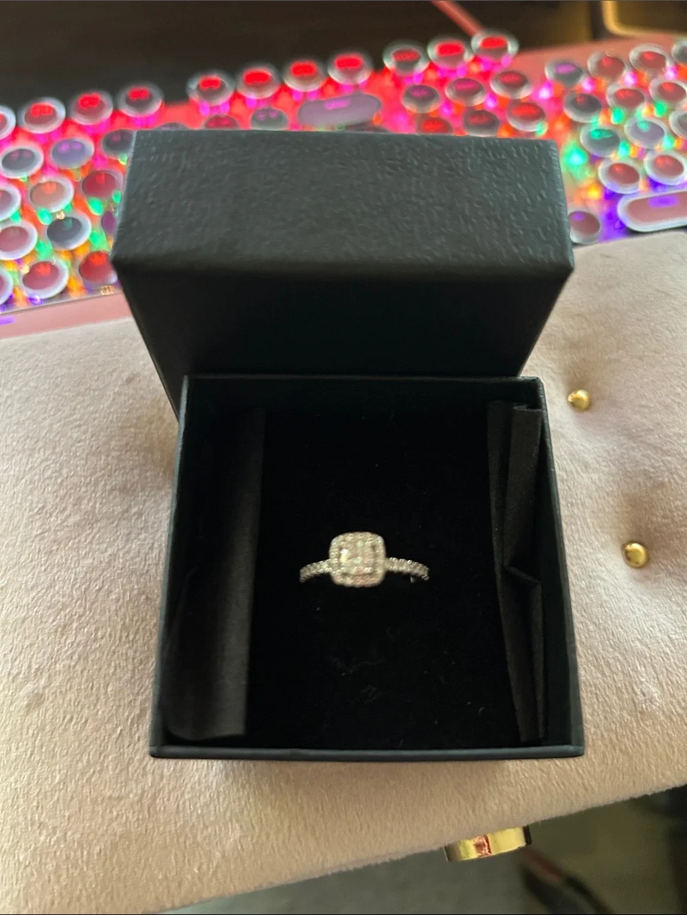 Genuine Moissanite sterling silver stamped 925 ring size 7